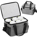 6 Cups Drink Carrier for Delivery, Reusable Cup Holder with Handle, Insulated Collapsible Drink Carrier, Adjustable Dividers, Shoulder Strap, Portable Cooler Tote Bag for Delivery, Travel, Car (Grey) 