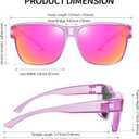 URUMQI Polarized Sunglasses Fit Over Glasses for Men Women, Oversized Square Sun Glasses UV400 Protection