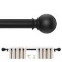 Black Curtain Rods 28 to 48 Inches(2.3-4 Feet),5/8 inch Splicing Drapery Rods,Small Curtain Rods Set,Size: 18''-45'',Matte Black
