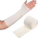 Nuanchu Cotton Stockinette Tubular Elastic Bandage Cast Sleeve Roll Elastic Wrap Tube Bandages Comfortable Cast Stockinette for Arm Leg Knee Prewrap (White,3 Inch X 5.47 Yard)