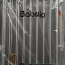 Babelio Baby Gate for Stairs, Kitchen & Doorways, No Bottom Bar| Easy Install| One-Handed Operation| Auto-Close| Hardware Mount Safety Dog Gate (White, 34" H, 29.7-46.5" W)