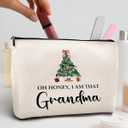 kdqua Grandma Gifts Makeup Bag, Best Grandma Gifts for Christmas from Grandkids, Oh Honey I am That Grandmother Cosmetic Bags Zipper Pouch Travel Organizer Toiletry Bag