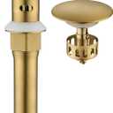 KAIYING Pop Up Drain, Bathroom Sink Drain Stopper with Overflow, Vessel Sink Drain Assembly with Detachable Basket Stopper, Anti-Explosion and Anti-Clogging Drain Strainer (Brushed Brass)