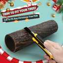 Artificial Bark Christmas Tree Skirt Hidden Fake Rod, Bark Wood Texture for Christmas Tree, Christmas, Home, Party Holiday Decoration