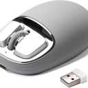 YUNZII C1 Silicone Wireless Mouse, Tri-Mode 2.4G/USB-C/Bluetooth Mouse, 4800 DPI Optical Tracking, 6 Adjustment Levels, Customize Mice for Laptop, Computer, iPad, MacBook (Gray Silver)