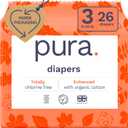 Pura Size 3 Eco-Friendly Diapers, Totally Chlorine Free, Hypoallergenic, Soft Organic Cotton, Sustainable, up to 12 Hours Leak Protection, Allergy UK, 26 Count (Pack of 1)