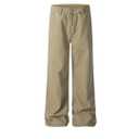 Woman Pants Casual Spring Summer American Retro Commuter Straight Leg Cargo Trouser for Woman, L, Khaki
