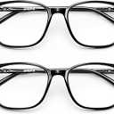 Gaoye Ultralight Blue Light Glasses for Women - Computer Protection Glasses for All Day Comfort - Anti UV Glare & Eyestrain (Light Black 2 Pack)