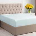 Full Size Fitted Bed Sheet - Hotel Luxury Single Fitted Bottom Sheet Only - Fits Mattress Between 8 to 16 inches - Deep Pockets, Extra Soft and Wrinkle Free - Easy-Fit, Breathable & Cooling - Ice Blue (Full, 17 - Ice Blue)