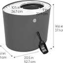 IRIS USA Top Entry Cat Litter Box, Hooded Privacy, Large, Dark Gray/White