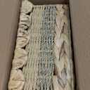 2PCS Wicker Storage Baskets with Lids Natural Handmade Scalloped Rattan Box Decorative Boho Removable Tray Lid Handles Water Hyacinth Seagrass Paper Rope Woven Bins (1 Medium 1 Small)