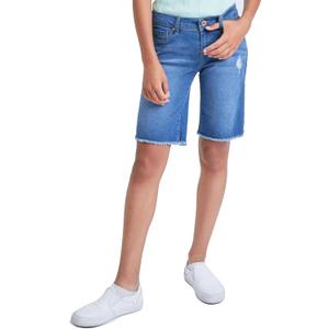 YMI Girls Girls Essential Cuffed Pull-on BermudaBermuda Shorts, Size 7 (Blue)