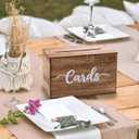 Rustic Wedding Card Box for Reception, Wooden Card Box with Slot for Wedding Decor Party, Birthday, Bridal Shower, Baby Shower and Graduation Party