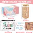 Nurse Gifts for Women, Nurse Appreciation Gift Baskets for Women, Nurses Week Gift Set, Nurse Graduation Birthday Box for Female 16 oz Can Glass, Makeup Bag, Bracelet