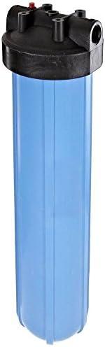 Pentair Pentek 150233 Big Blue Filter Housing, 1" NPT #20 Whole House Heavy Duty Water Filter Housing with High-Flow Polypropylene (HFPP) Cap and Pressure Relief Button, 20-Inch, Black/Blue