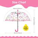 Kids Clear Bubble Umbrella for Toddler Girls(Boho Rainbow), 27.6 inches