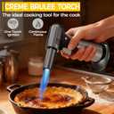Butane Torch, Butane Refillable Kitchen Cooking Torch, Torch Lighter with Safety Lock And Adjustable Flame For BBQ, Baking, Brulee Creme, Crafts and Soldering(Butane Gas Not Included) (Silver)