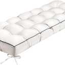 Outdoor Bench Cushion, Tufted Patio Seat Pad for Garden Bench, Porch Swing, Indoor/Outoor Furniture (Cream, 42X16X4)