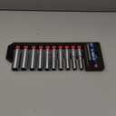 10PCS 1/2 Drive Deep Socket Set, Metric (10mm-19mm), 6-Point, Cr-V Steel, Chrome Plated Socket With Hanging Bracket, Cover Most Commonly Sizes