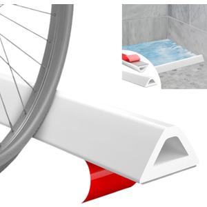 39in-Shower Threshold Water Dam,Shower Water Guard,Flexible Waterproof Splash,Self-Adhesive-Easy Install,for Use in Thresholds of Bathrooms and Kitchens Countertop Bedrooms(White) (White 1-m with holes)