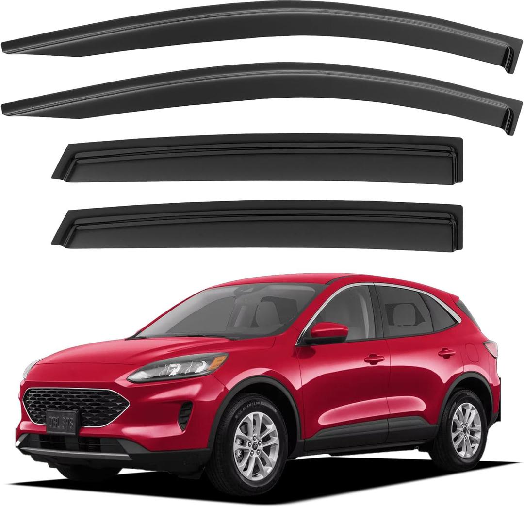 Window Visors Rain Guards for 2020-2026 Ford Escape, Out-Channel Window Vent Wind Deflectors Visors Shades for 20-26 Escape(Not for Active)