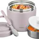 wiwens Thermo Food Jar for Hot Food Adults 32OZ Soup Thermo Lunch Containers Wide Mouth Vacuum Insulated Stainless Steel Leakproof Bento Box with Spoon (Purple)