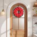 Artificial Geraniums Spring Wreaths for Front Door 17.7 Inch Spring Wreaths Door Wreaths for Outside Outdoor UV Resistant Wreaths Front Door Porch Garden Window Wall Decor Summer Fall All Season