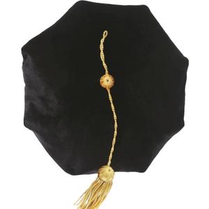 MyGradDay Doctoral Graduation Tam 8 Sides Doctorate Cap PhD Blue/Black Velvet with Gold Bullion Tassel (Black)