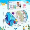 Crawling & Walking Baby Toys 6-12 Months Glowing Jumbo Inflatable Rolling Infant Toy 6 7 8 9 10 12-18 Month Old Tummy Time Sensory Development Light Up Toys for 1 2 Year Old Boy Girl Birthday Gifts