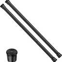 Tension Curtain Rod 28-48 inch Small Tension Rods Black Adjustable Spring Tension Curtain Rods 2PCS Mini Curtain Rod Short for Cupboard Closet Rod Kitchen Drawers No Drill Cupboard Cabinets