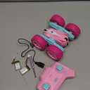 Remote Control Car, Pink RC Cars for Girls, Rechargeable RC Truck, 2.4Ghz Double Sided 360 Rotating Stunt Car Toy with Headlights, Birthday Gift for Kids Age 3+