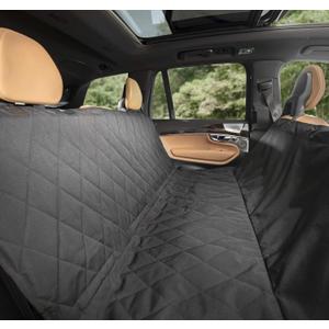 Premium Rear Car Seat Protector w/Hammock | Washable & Waterproof Back Seat Dog Cover for Car, Truck, & SUV | Nonslip, Tear Resistant Pet Seat Cover | Regular Black