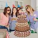 7 Tier Large Cupcake Stand, Round Cupcake Stand for 100 Cupcakes, Tiered Cupcake Display Stand, Clear Acrylic Cup Cake Tower Stand, Dessert Table Display Set for Gatherings and Celebrations