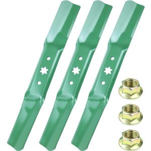3 Pack 942-05056A Mower Blades with 712-0417A Blade Nuts for Cub Cadet Ultima ZT1 54 ZT2 54 RZT L54 S54 SX54 XT1 GT54 Replace Cub Cadet 54 inch Mower Blades 742-05056A 6 Point Star High Lift