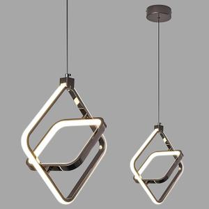 Modern LED Chandelier Black Farmhouse Rectangular Pendant Light Fixtures 4000K 20W Dimmable Height Adjustable Pendant Lighting for Dining Room Kitchen Island Bedroom Living Room Foyer（1-Pack）
