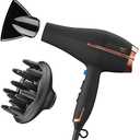 INFINITI PRO by CONAIR Hair Dryer, 1875W Blow Dryer with Diffuser and Concentrator, Ceramic Technology, 3 Heat & 2 Speed Settings, Cold Shot Button, Black