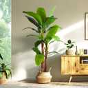 Erimda 7.2FT Artificial Banana Tree, Lifelike Fake Banana Leaf Tropical Silk Tree, Easy Assembly Faux Floor Plant with Sturdy Trunk, Maintenance Free for Indoor Home Patio Pool Outdoor Tropical Decor