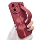 jueaes Cute Bow Case for iPhone 16 with Finger Hand Wrist Strap