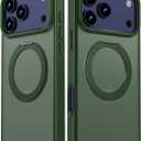 for iPhone 17 Pro Case Ultra-Magnetic 360° Spin Stand [Military Drop Protection] [Compatible with MagSafe] Shockproof Translucent Matte Slim Ring for iPhone 17 Pro Phone Case 6.3", Green