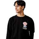 Bioworld Spongebob Squarepants Fresh Off The Grill Men's Black Crew Neck Long Sleeve Pullover Sweatshirt - Small