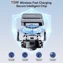 3 in 1 Wireless Car Charger, Phone Holders for Your Car 15W Fast Charging Auto Clamping, Car Phone Mount for iPhone 17 16 15 14 13 Mini Pro Max XR, Samsung Galaxy S25 Ultra S24 S23 S22 S21