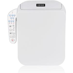 KERDE F30 Square Electric Bidet Seat, Smart Toilet Cover, Heated Water Cleansing, Warm Air Drying, Seat Constant Temperature, Adjustable Temperature, Front-to-Back Nozzle Massage