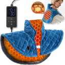 Graphene Heating Pad for Neck and Shoulders,Weighted Heat Wrap for Back,Machine Washable Heat Pads for Back Relaxation, Fast Heat, Auto-Off Timer, Gifts for Women Men Mom Dad (Blue, 19x21inch)