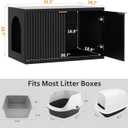 Cat Litter Box Enclosure,Modern Fluted Accent,Black