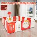 FAHKNS Baby Playpen 18 Panel, Foldable Seamlessly Adjustable Playyard with Mat, Equipped with External Door Lock for Indoor Or Outdoor Safety