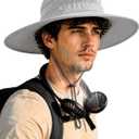 Sun Hats for Men, Wide Brim Fishing Bucket Hat (Beige)