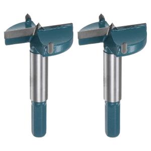 HARFINGTON 2pcs Forstner Drill Bit 45mm (1-3/4") Carbide Forstner Bits Wood Hinge Hole Opener Cutter with Hex Shank for Woodworking Drilling