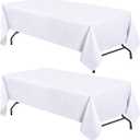 8- Feet 60×126 Table Cloth Cover White 2 Pack