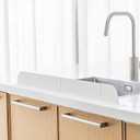 30 inch(75cm) Premium Kitchen Sink Silicone Water Splash Guard SIZE UPGRADE 30" and new package - NO Suction Cups, Ultra Wide 30" - Made in Korea (Ultra Wide Eco White)