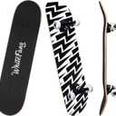 WhiteFang Skateboards for Beginners, Complete Skateboard 31 x 7.88, 7 Layer Canadian Maple Double Kick Concave Standard and Tricks Skateboards for Kids and Beginners